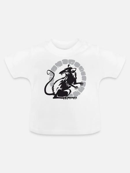 Kanalratte - Baby Bio-T-Shirt mit Rundhals - Weiß
