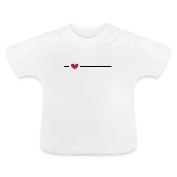 Linie Herz Strich Ornament - Baby Bio-T-Shirt mit Rundhals - Weiß - Vorne