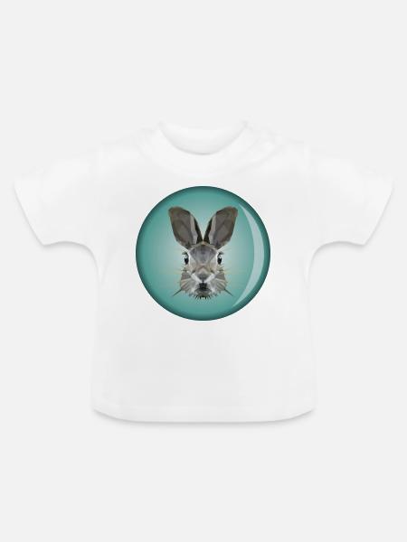 Hasenköpfchen - Baby Bio-T-Shirt mit Rundhals - Weiß