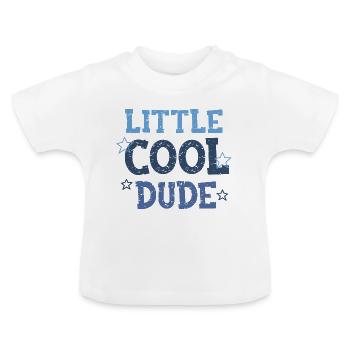 Little Cool Dude - Baby Organic T-Shirt with Round Neck - white - Front