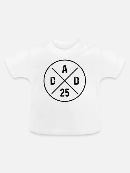 Dad 25 Grunge Baby Vatertag Papa 2025 Geschenk - Baby Bio-T-Shirt mit Rundhals - Weiß
