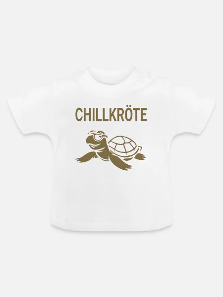 Chillige Schildkröte - Baby Bio-T-Shirt mit Rundhals - Weiß