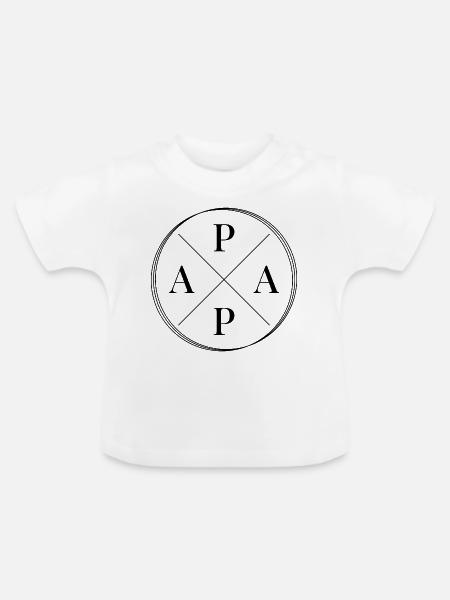 Papa - Baby Bio-T-Shirt mit Rundhals - Weiß