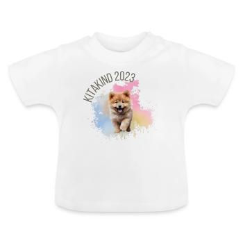 Kita Kind | Eurasier - Baby Bio-T-Shirt mit Rundhals - Weiß - Vorne
