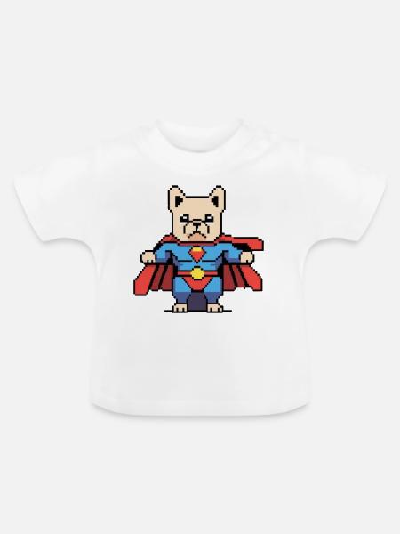 PixelPaws - Baby Bio-T-Shirt mit Rundhals - Weiß