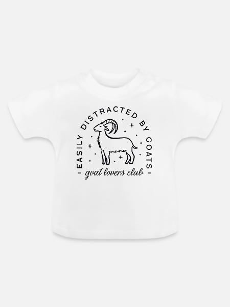 Ziegen-Nutztiere - Baby Bio-T-Shirt mit Rundhals - Weiß