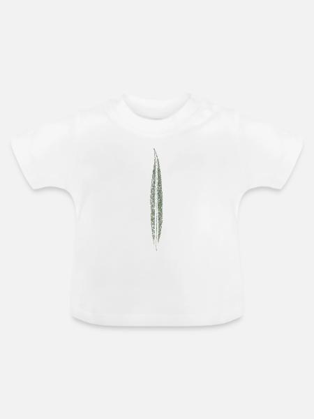 Weidenblatt / Blatt / Natur - Baby Bio-T-Shirt mit Rundhals - Weiß