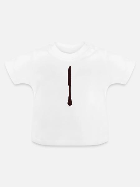 Messer Besteck - Baby Bio-T-Shirt mit Rundhals - Weiß