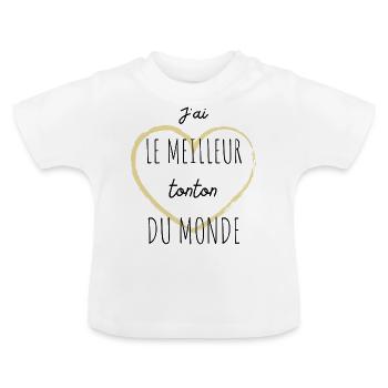 J'ai le meilleur tonton du monde - T-shirt bio col rond Bébé - blanc - Devant