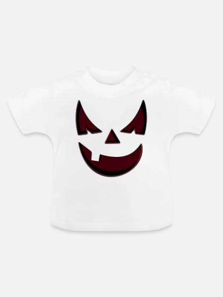 Kürbisgesicht - Baby Bio-T-Shirt mit Rundhals - Weiß
