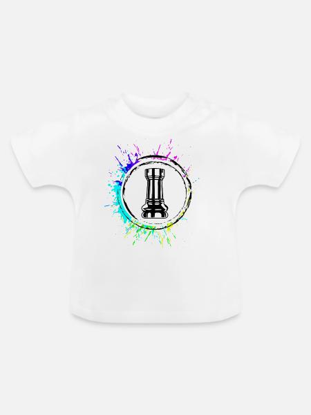 Schachfigur Turm - Baby Bio-T-Shirt mit Rundhals - Weiß