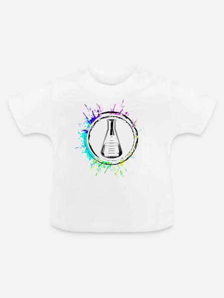 Reagenzglas chemie - Baby Bio-T-Shirt mit Rundhals - Weiß