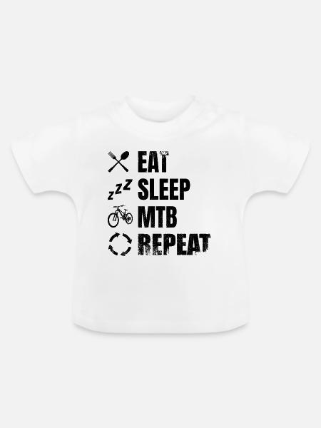 Mountainbiker Routine - Baby Bio-T-Shirt mit Rundhals - Weiß