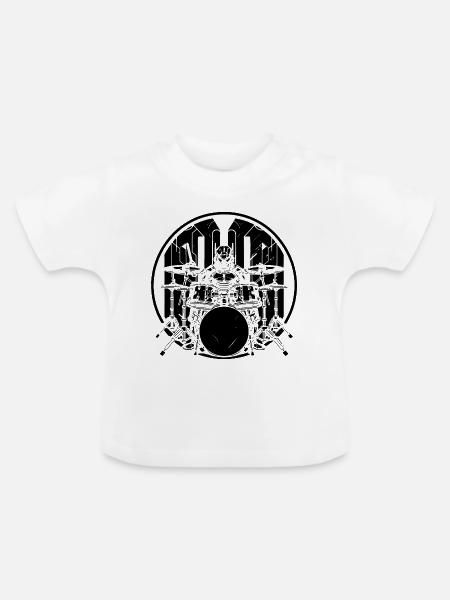 Schlagzeuger Grafik - Baby Bio-T-Shirt mit Rundhals - Weiß