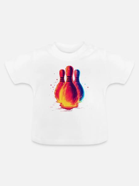 Retro Bowling - Baby Bio-T-Shirt mit Rundhals - Weiß