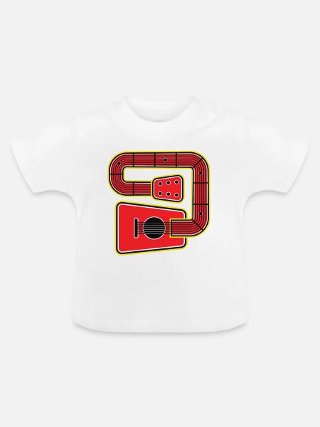 Rote Abstract Shape Gitarre - Baby Bio-T-Shirt mit Rundhals - Weiß