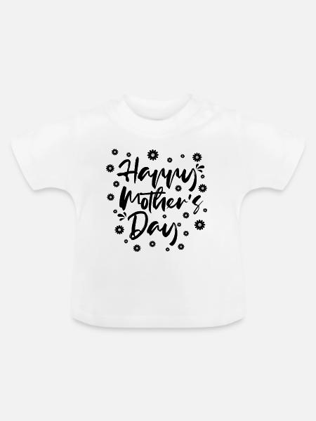 Happy Mothers Day Geschenkhemd - Baby Bio-T-Shirt mit Rundhals - Weiß