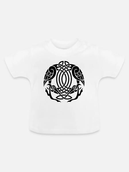 Celtic Eagles (Schwarz) - Baby Bio-T-Shirt mit Rundhals - Weiß