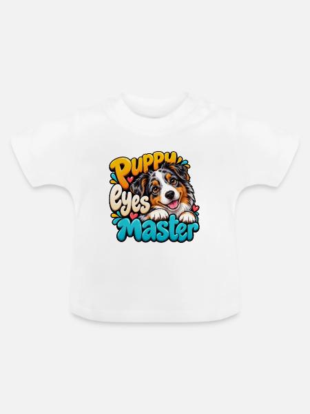 Australian Shepherd - Baby Bio-T-Shirt mit Rundhals - Weiß