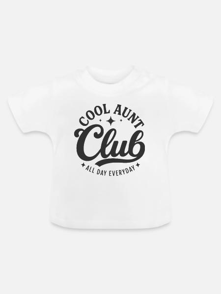 Cool Aunt Club - Baby Bio-T-Shirt mit Rundhals - Weiß