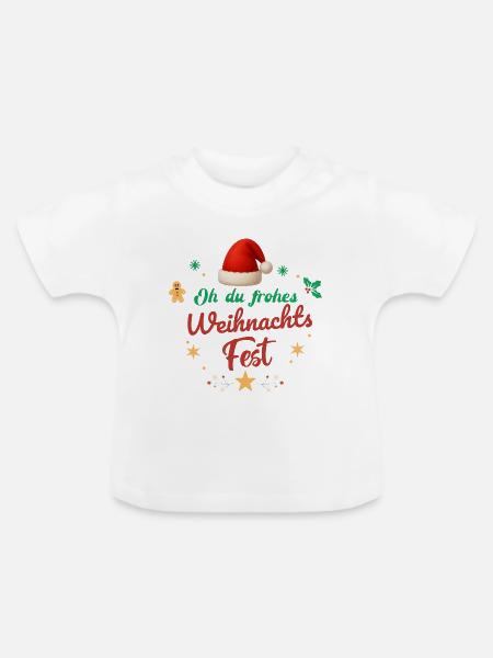 Oh Du Frohes Weihnachtsfest Nikolaus Geschenk - Baby Bio-T-Shirt mit Rundhals - Weiß