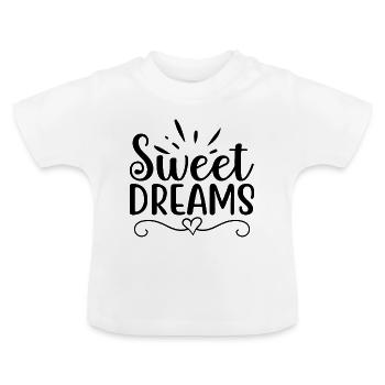 Sweet Dreams - Baby Bio-T-Shirt mit Rundhals - Weiß - Vorne