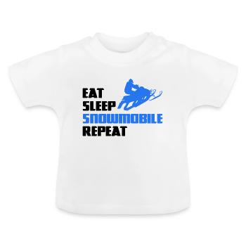 Snowmobile snowmobile snowmobile - Baby Organic T-Shirt with Round Neck - white - Front
