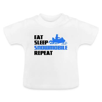 Snowmobile snowmobile snowmobile - Baby Organic T-Shirt with Round Neck - white - Front