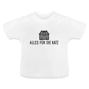 Für die Katze - Baby Bio-T-Shirt mit Rundhals - Weiß - Vorne