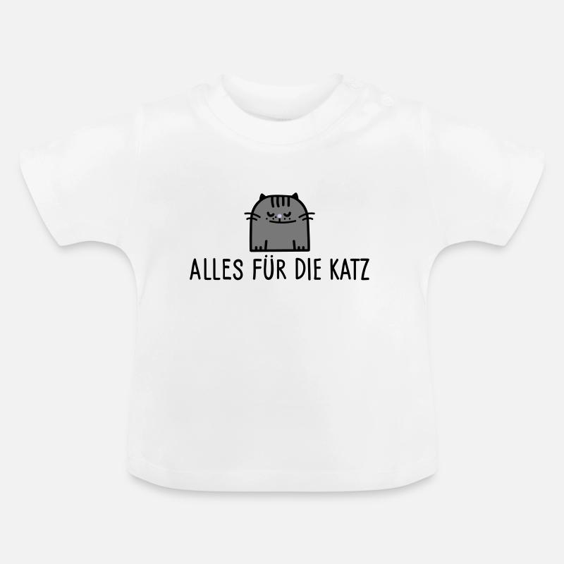 Für die Katze - Baby Bio-T-Shirt mit Rundhals - Weiß