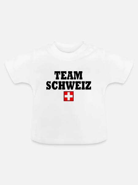 Team schweiz - Baby Bio-T-Shirt mit Rundhals - Weiß