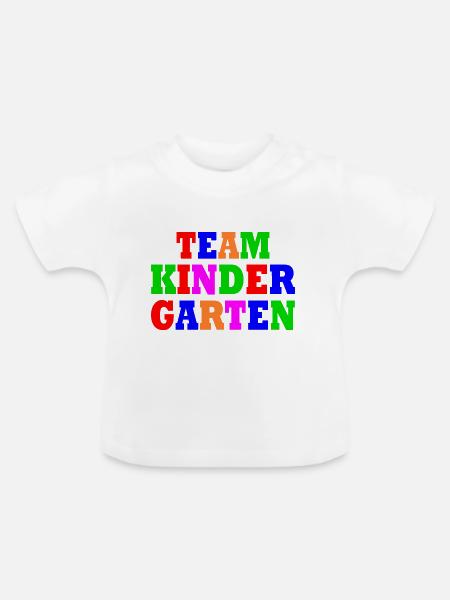Team kindergarten - Baby Bio-T-Shirt mit Rundhals - Weiß