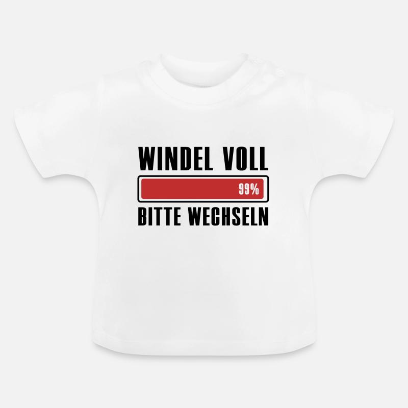 WINDEL VOLL - Baby Bio-T-Shirt mit Rundhals - Weiß