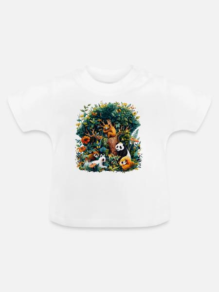 Artenvielfalt braucht Hilfe - Baby Bio-T-Shirt mit Rundhals - Weiß
