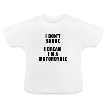 snoring - Baby Organic T-Shirt with Round Neck - white - Front