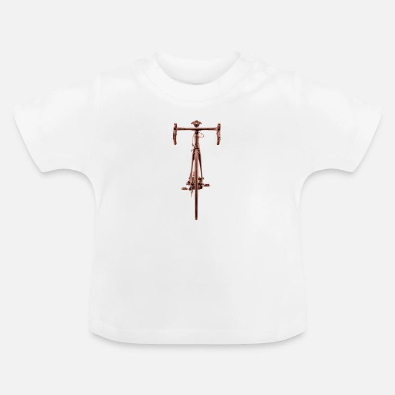 Devant de bicyclette rougeâtre devant - T-shirt bio col rond Bébé - blanc