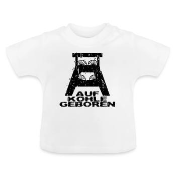 Né sur le charbon - T-shirt bio col rond Bébé - blanc - Devant