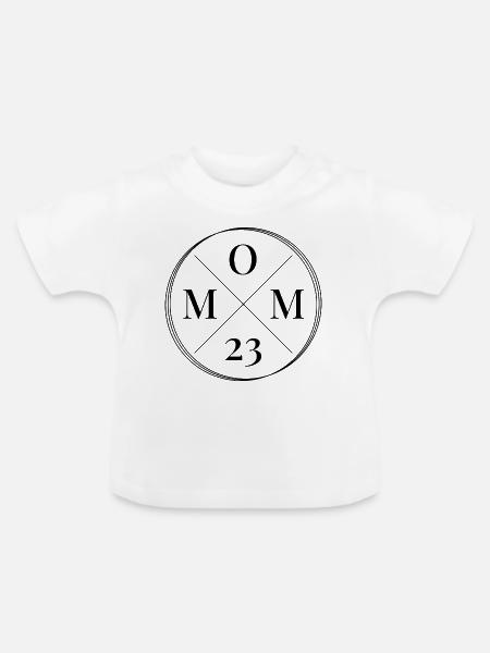 Mom 23 Mutter Baby Ankündigung werdende Mama 2023 - Baby Bio-T-Shirt mit Rundhals - Weiß
