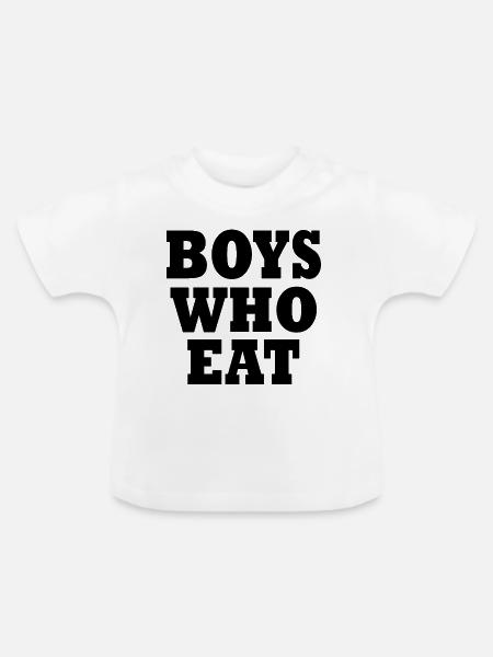 Boys who eat - Baby Bio-T-Shirt mit Rundhals - Weiß