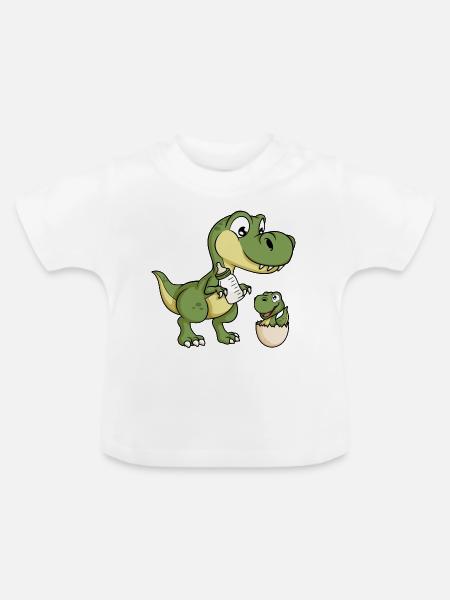 Dinosaurier Milch Baby Dino Dinos Geschwister - Baby Bio-T-Shirt mit Rundhals - Weiß