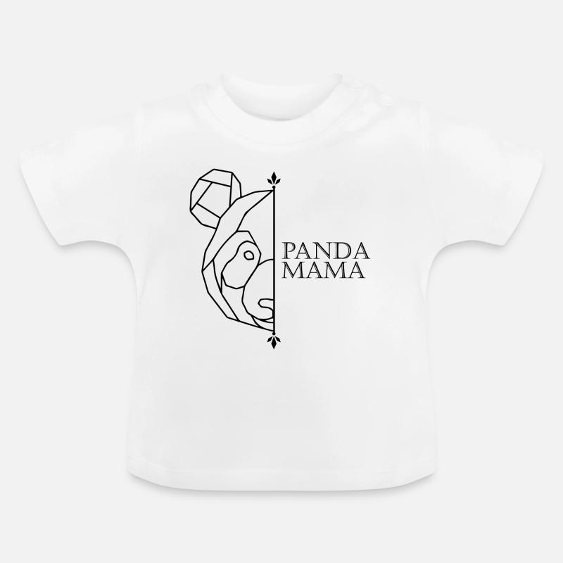 Panda Mama Polygone Panda - T-shirt bio col rond Bébé - blanc