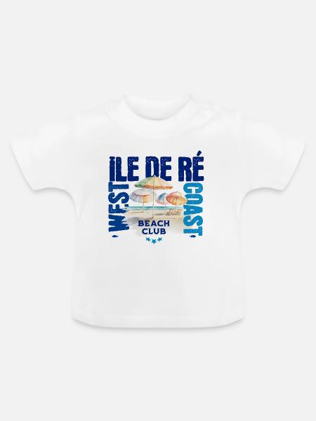 Strandclub Ile de Ré - Baby Bio-T-Shirt mit Rundhals - Weiß