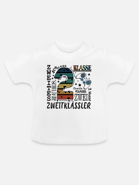 2. Klasse Gaming - Baby Bio-T-Shirt mit Rundhals - Weiß