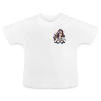 SuperMum - Baby Organic T-Shirt with Round Neck - white - Front