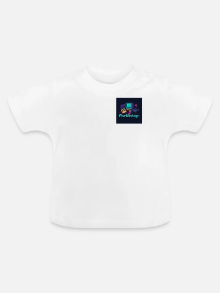 Retro-Computer und Pixel-Konsole - Baby Bio-T-Shirt mit Rundhals - Weiß