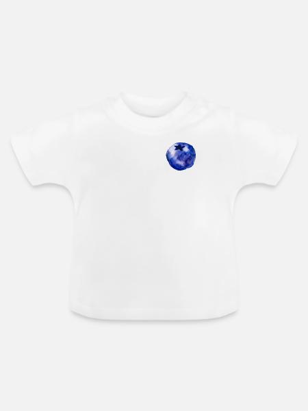Blaubeere - Baby Bio-T-Shirt mit Rundhals - Weiß