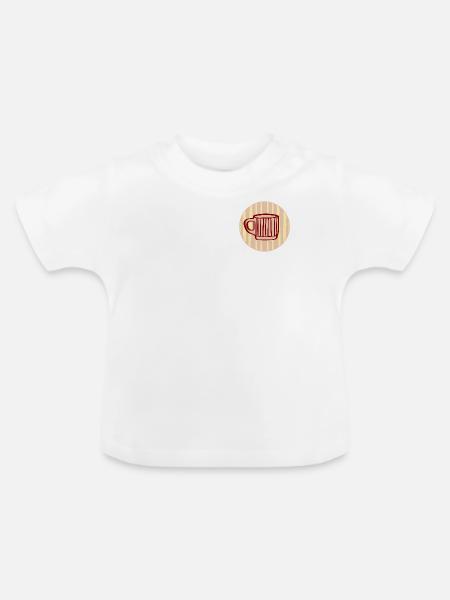 Kaffeebecher Minimalistisch Kaffee - Baby Bio-T-Shirt mit Rundhals - Weiß