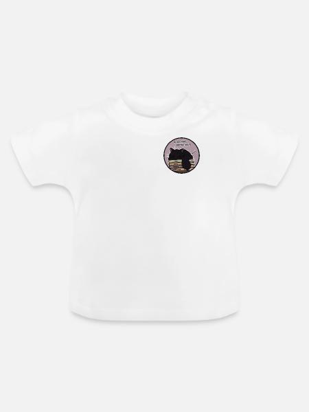 Gemütliche Katzennickerchen und Kaffee - Baby Bio-T-Shirt mit Rundhals - Weiß