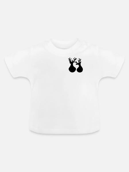 Weihnachten Rentiere minimalistisch - Baby Bio-T-Shirt mit Rundhals - Weiß