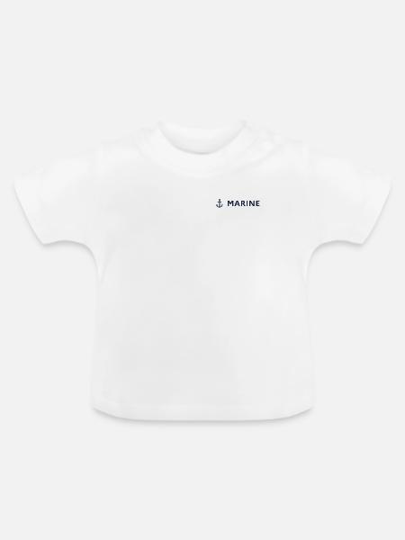 Marineanker – Marine-Stil - Baby Bio-T-Shirt mit Rundhals - Weiß